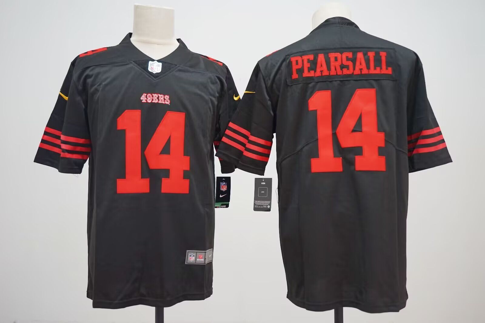 Men San Francisco 49ers #14 Pearsall black 2024 Nike Limited NFL Jersey style7